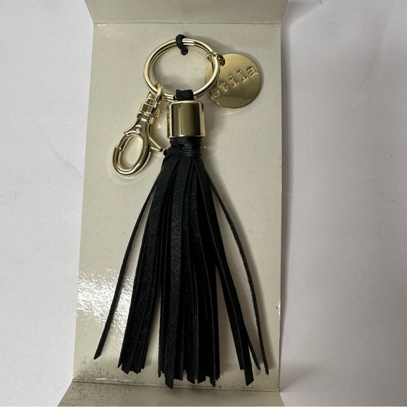 Stila Black Tassel Keychain Purse Charm - Picture 2 of 4